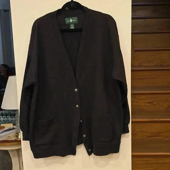 Vintage Hunt Club Womens 20W Black Button Front Heavy Cardigan - Picture 1 of 5